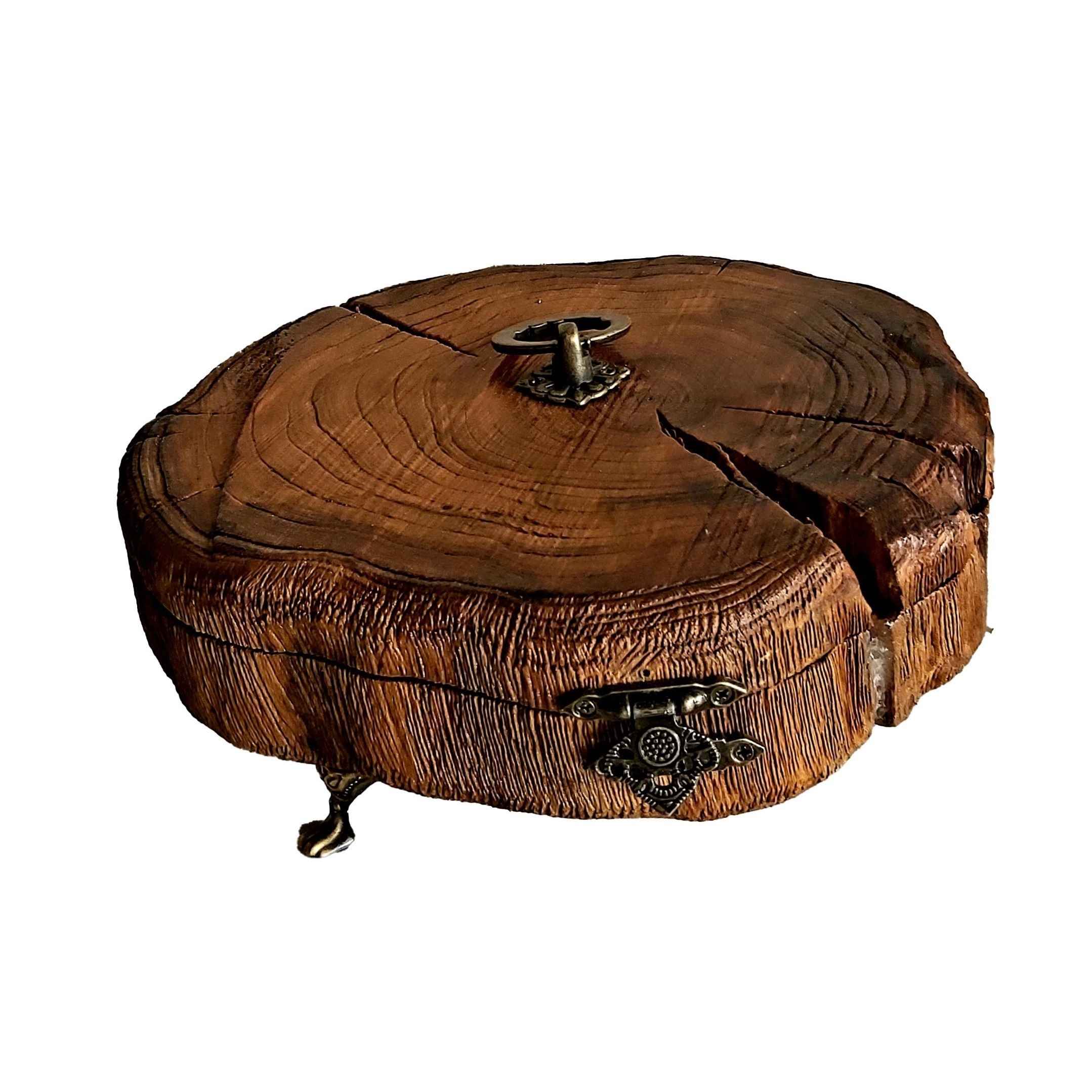 Rustic Wooden Jewelry Box with Mirror – Perfect Gift for Women