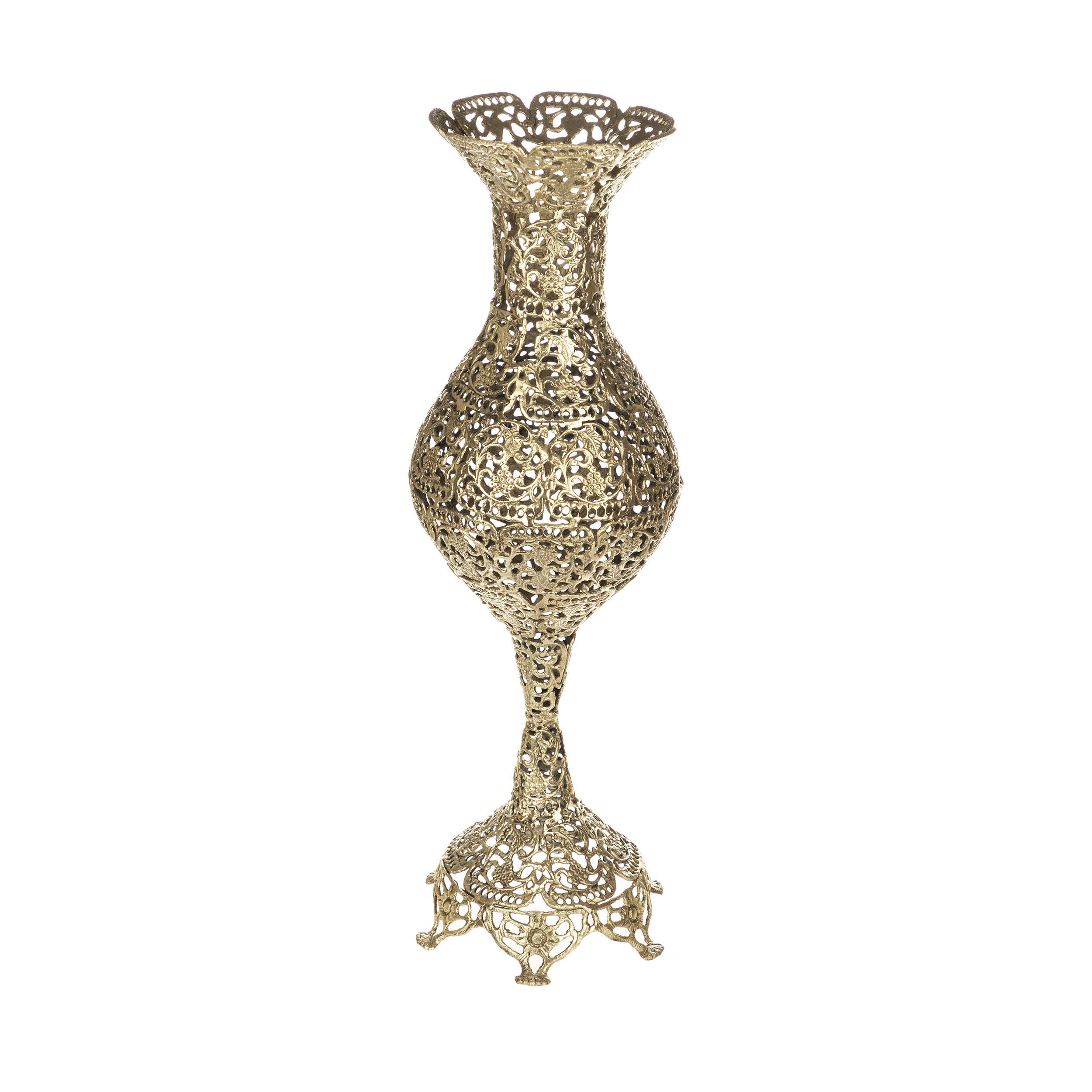 Vase en laiton traditionnel fait main pour arrangement floral artistique