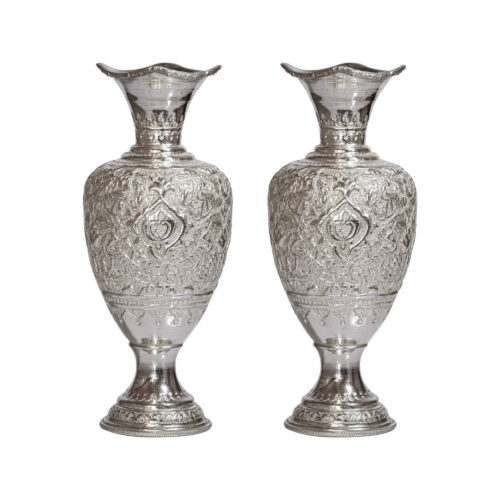 Vase en laiton fait main avec design grenade Set de 2