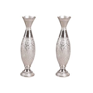 Vase en laiton traditionnel fait main modèle fusée Set de 2