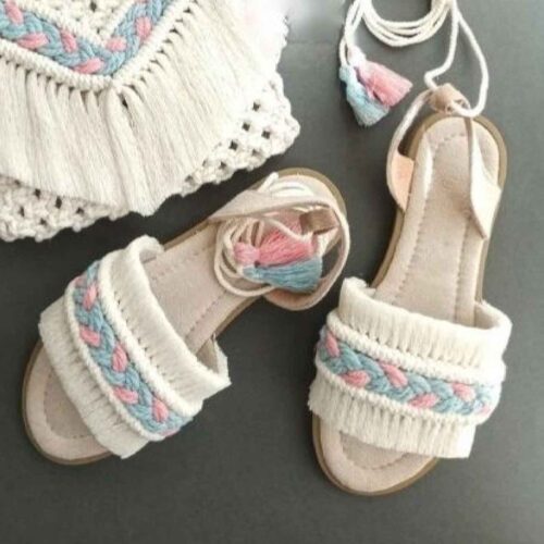 Sandales Uniques en Macramé pour Femmes – Parfaites pour les Aventures en Plein Air