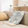 Plaid en Velours pour Canapé au Motif Camomille – Parfait pour la Décoration Intérieure