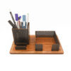 Organiseur de bureau pour fournitures – Bois, marron