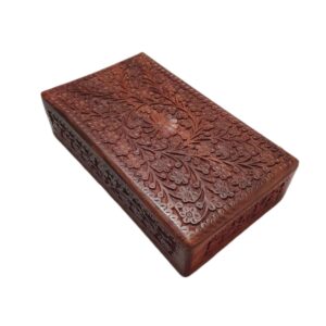Wooden Jewelry Box with Floral Design – Artisan Craftsmanship for Timeless Charm