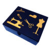 Boîte de fournitures de couture en bois – Bleu marine – Idéale pour la maison
