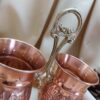 Porte-ustensiles de cuisine persan en cuivre martelé artisanal – Rangement de cuisine élégant au design achéménide