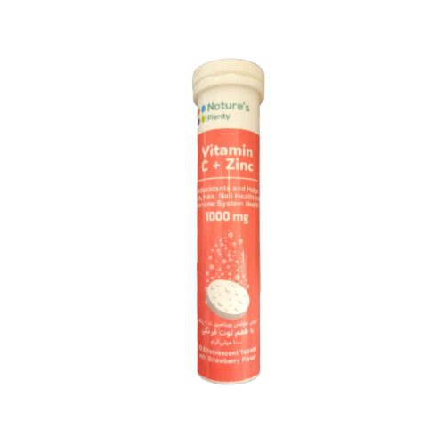 Comprimé effervescent de vitamine C et Zinc au goût de fraise – Paquet de 20 comprimés