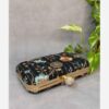 Pochette en Velours Brodée Chic et Luxe avec Motif Floral de Rose