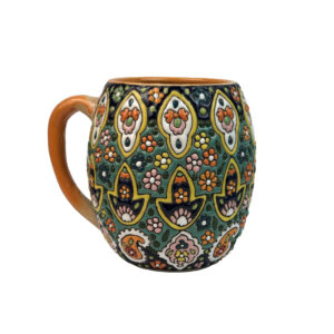 Mug en Poterie Émaillée – Artisanat Minakari avec un Design en Forme de Pot