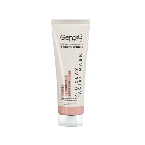 Masque facial à l’argile rouge Geno Biotic – Meilleur masque éclat du visage (Pack de 2)