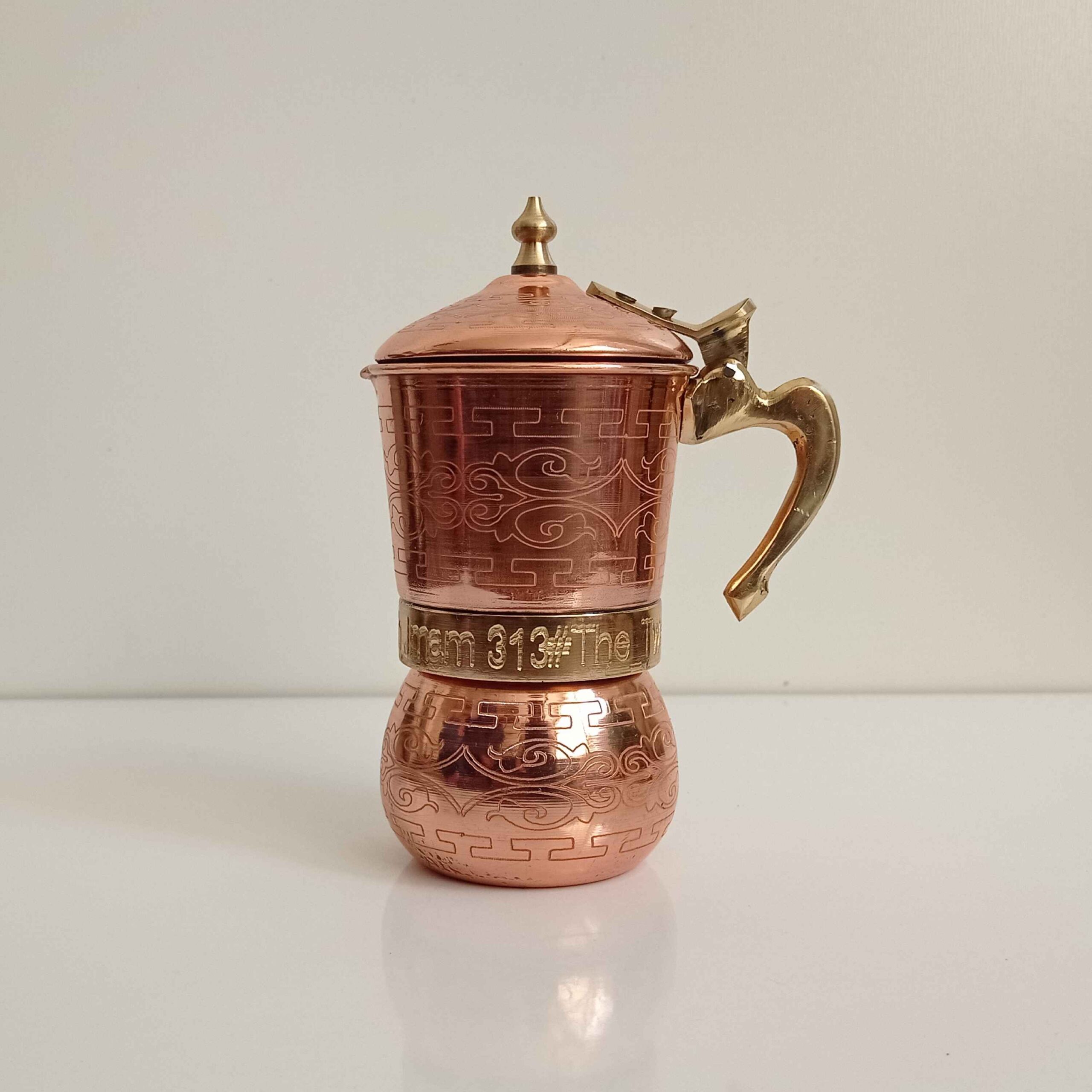 Cafetière Moka en Cuivre Artisanale pour Espresso Authentique