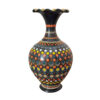 Vase en poterie décoratif persan fait main avec design de peinture à points
