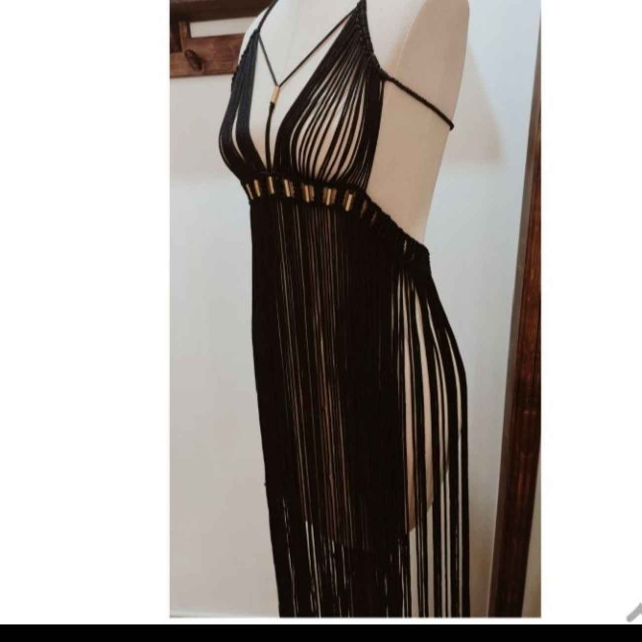 Handcrafted Macrame Dress – Perfect for Beachside Walk in Black