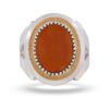 Bague en argent pour hommes fabriquée à la main avec agate yéménite et pierre rouge