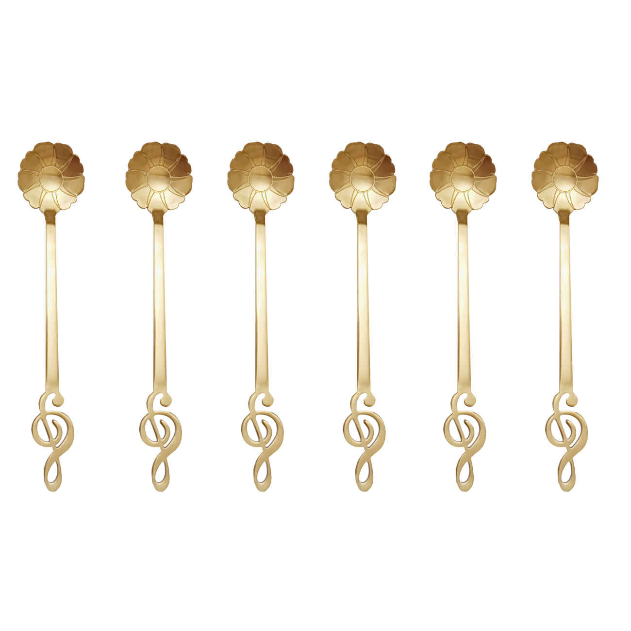 Set de Cuillères à Glace de 6 avec Motif Floral – Un Ajout Parfait à Votre Table de Desserts
