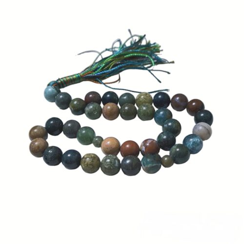 Chapelet islamique en agate verte avec 33 perles