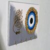 Islamic Resin Wall Key Holder with Evil Eye Symbol – Decorative and Protective
