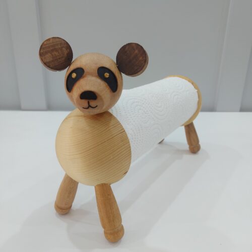 Porte-serviettes en bois original – Design panda, organiseur de cuisine élégant et fonctionnel