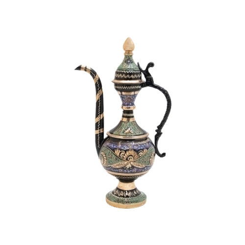 Flacon à eau de rose en cuivre persan – Modèle taillé en diamant pour les amateurs de déco vintage
