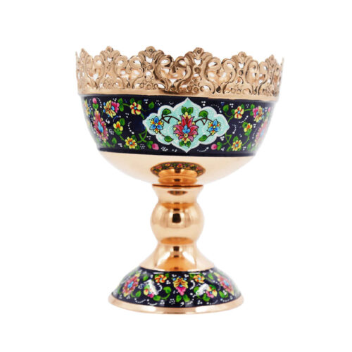 Bol décoratif en cuivre persan – Parfait pour les fêtes et les cadeaux avec motif floral