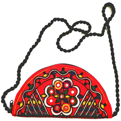 Pochette pour femmes en cuir persan faite main – Broderie Suzani avec design floral
