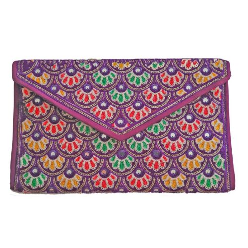 Pochette pour femmes en cuir persan faite main – Broderie Suzani avec style traditionnel