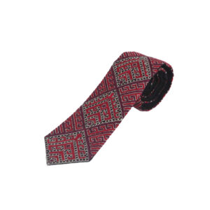 Cravate pour homme persane – Broderie traditionnelle délicate en rouge