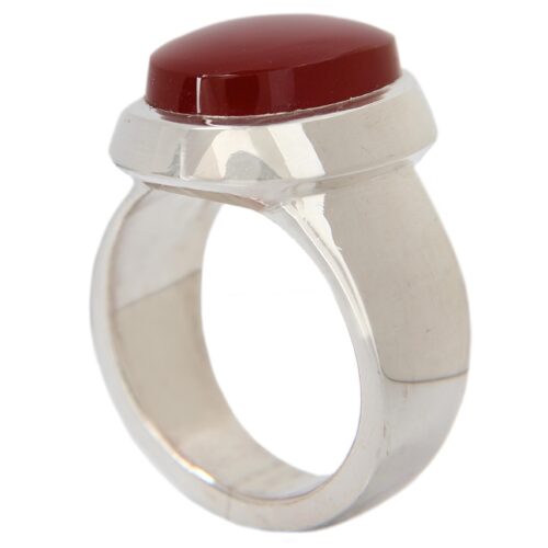 Bague en argent pour hommes avec agate yéménite persane – Modèle Collectionneur fabriqué à la main