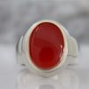 Bague en argent pour hommes avec agate yéménite persane - Modèle Collectionneur fabriqué à la main