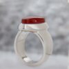 Bague en argent pour hommes avec agate yéménite persane - Modèle Collectionneur fabriqué à la main