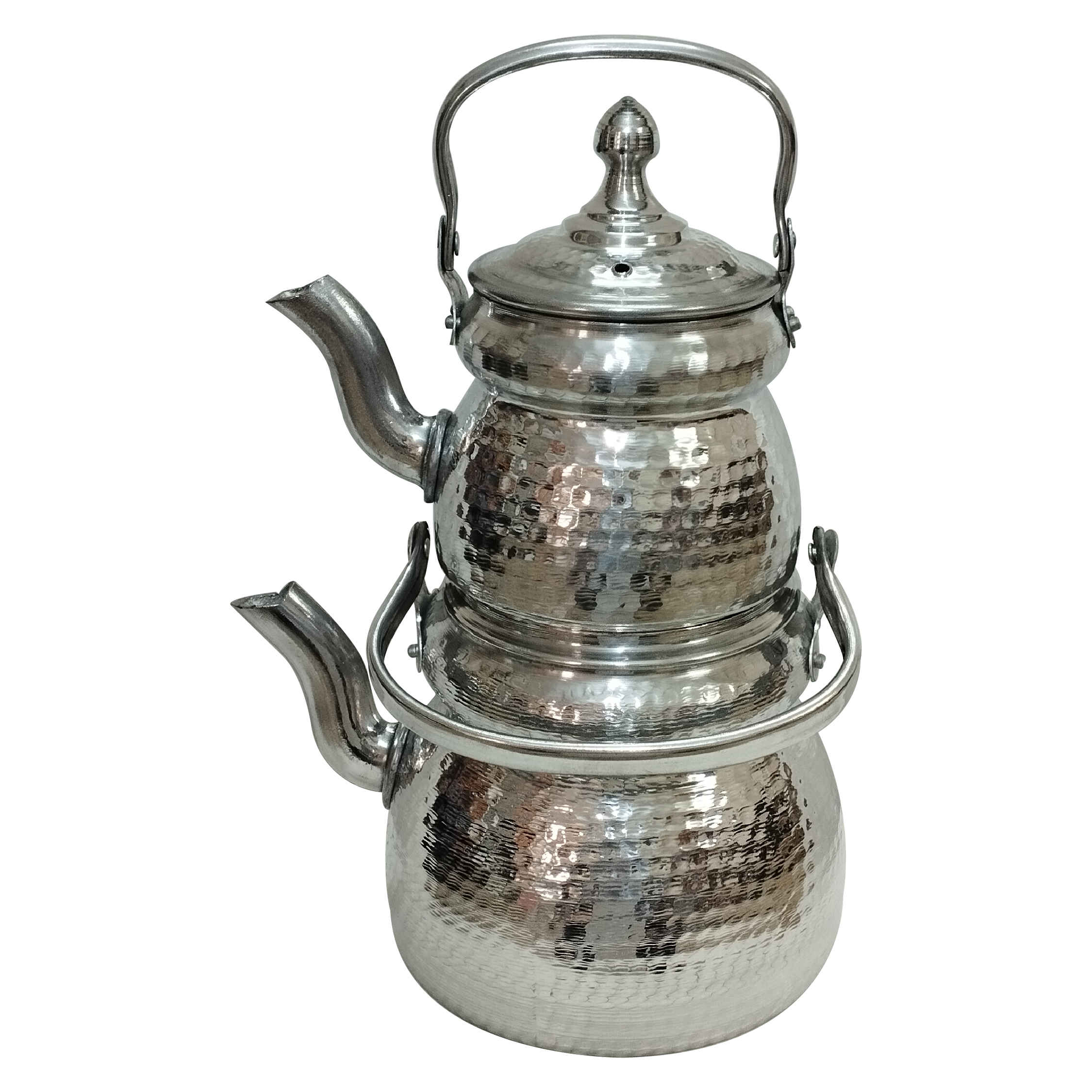 Double théière persane en métal durable pour une infusion unique et savoureuse