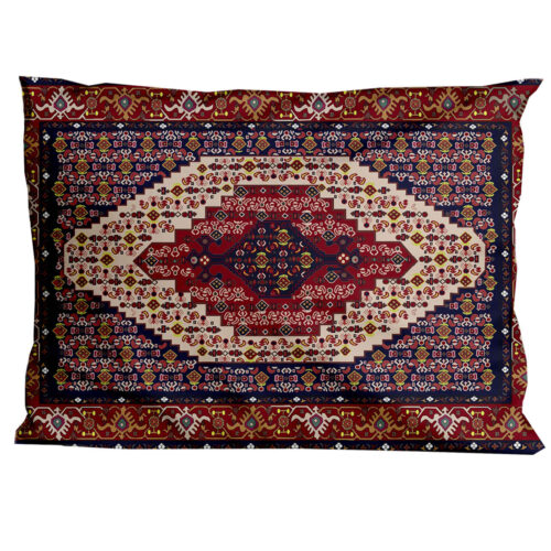 Taie d’oreiller persane avec design traditionnel de tapis et matériau en velours (paquet de 2)