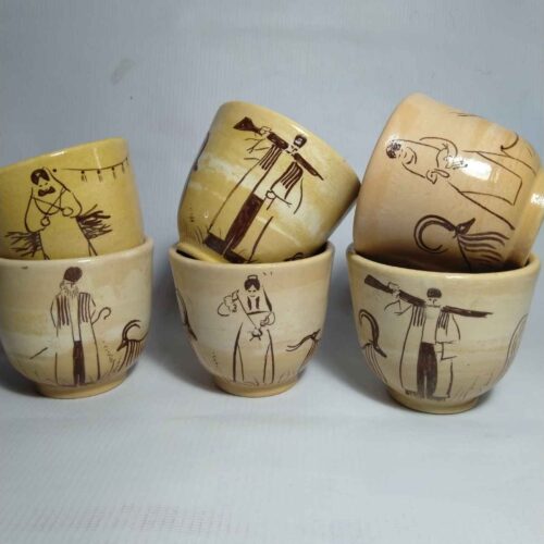 Tasse à Thé Persane Parfaite pour le Rituel du Thé avec Motif Ethnique (x6)