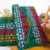 Pochette traditionnelle pour femmes en cuir persan - Broderie Suzani en vert