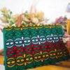 Pochette traditionnelle pour femmes en cuir persan - Broderie Suzani en vert
