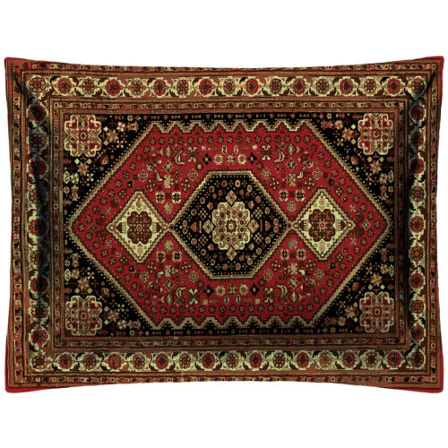 Taie d’oreiller en velours persan avec motif de tapis classique et luxueux (paquet de 2)