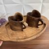 Tasse de Camping Rustique en Bois - Artisanale, Adaptée aux Boissons Chaudes et Froides