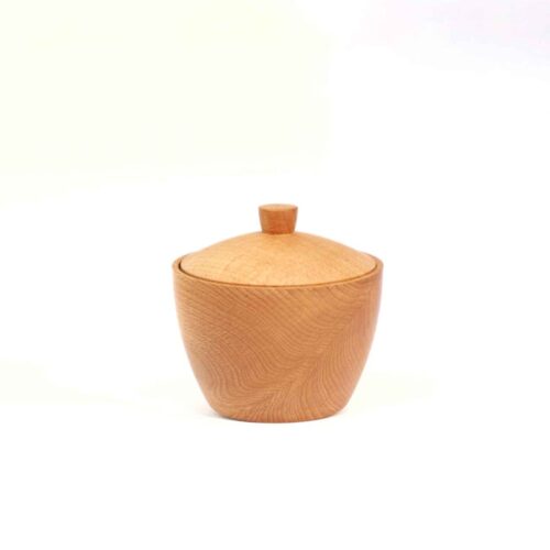 Bol à sucre en bois rustique avec couvercle pour une élégance quotidienne