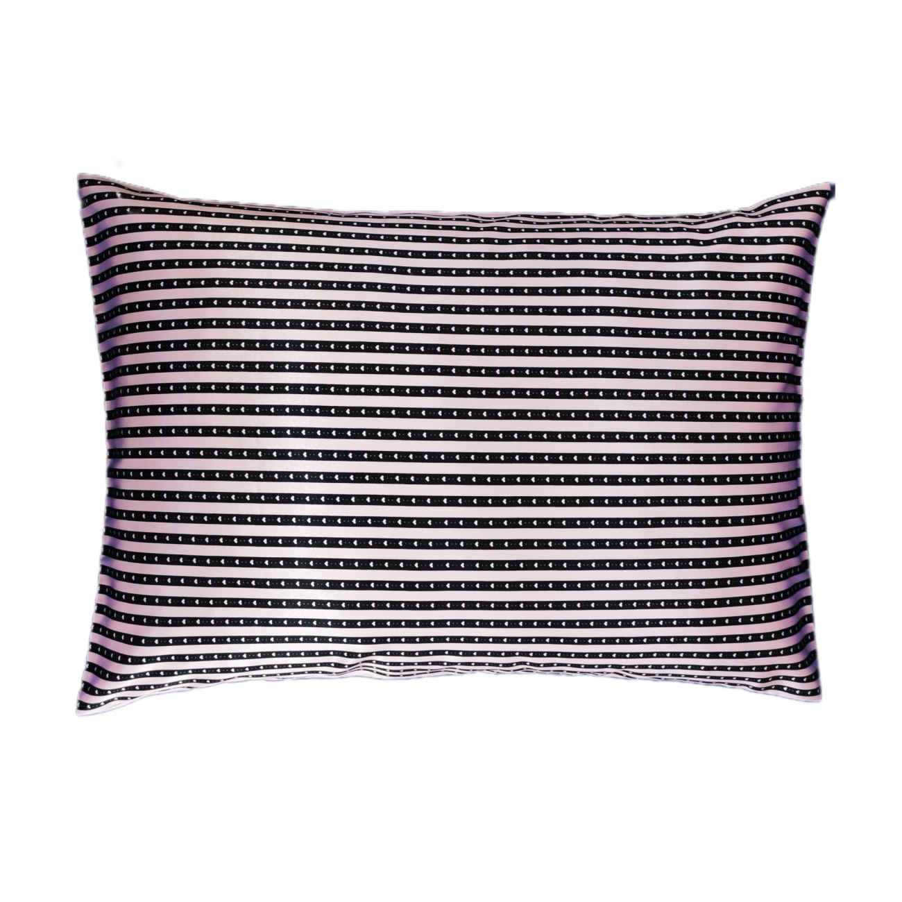 Taie d'oreiller en satin de soie – Rayures et design cœur (paquet de 2)