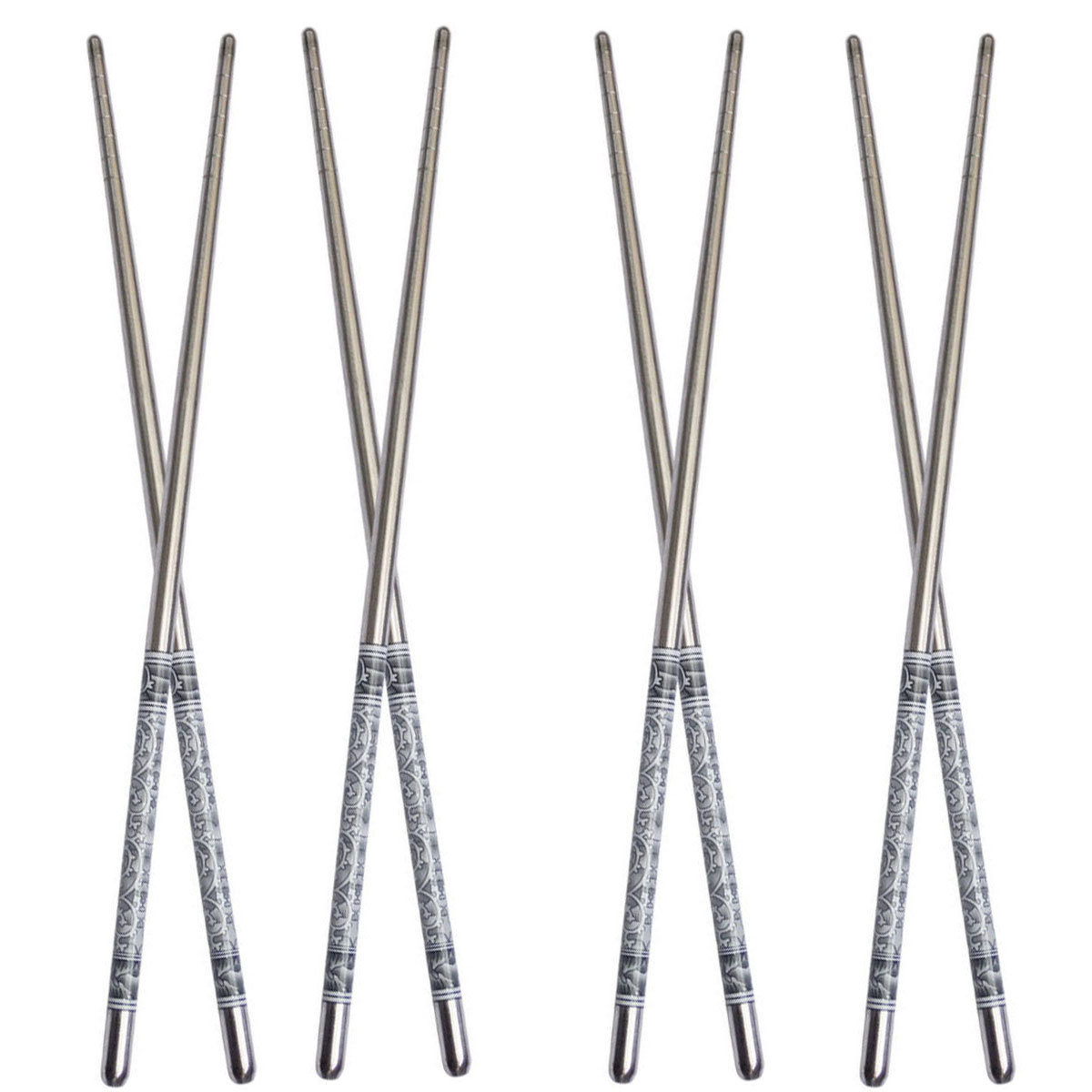 Baguettes en acier – Légères et durables, idéales pour les sushis et les nouilles (lot de 4)