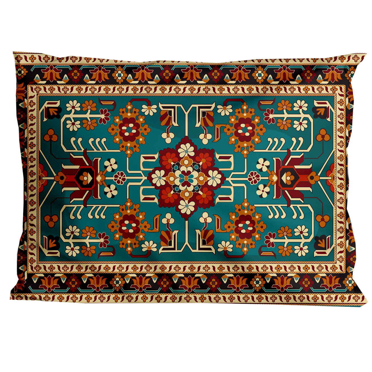 Taie d'oreiller persane traditionnelle – Design de tapis pour un salon stylé (paquet de 2)