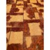 Tapis Persan Vintage Patchwork Noué à la Main Géométrique Rouge Brique