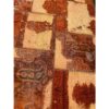 Tapis Persan Vintage Patchwork Noué à la Main Géométrique Rouge Brique