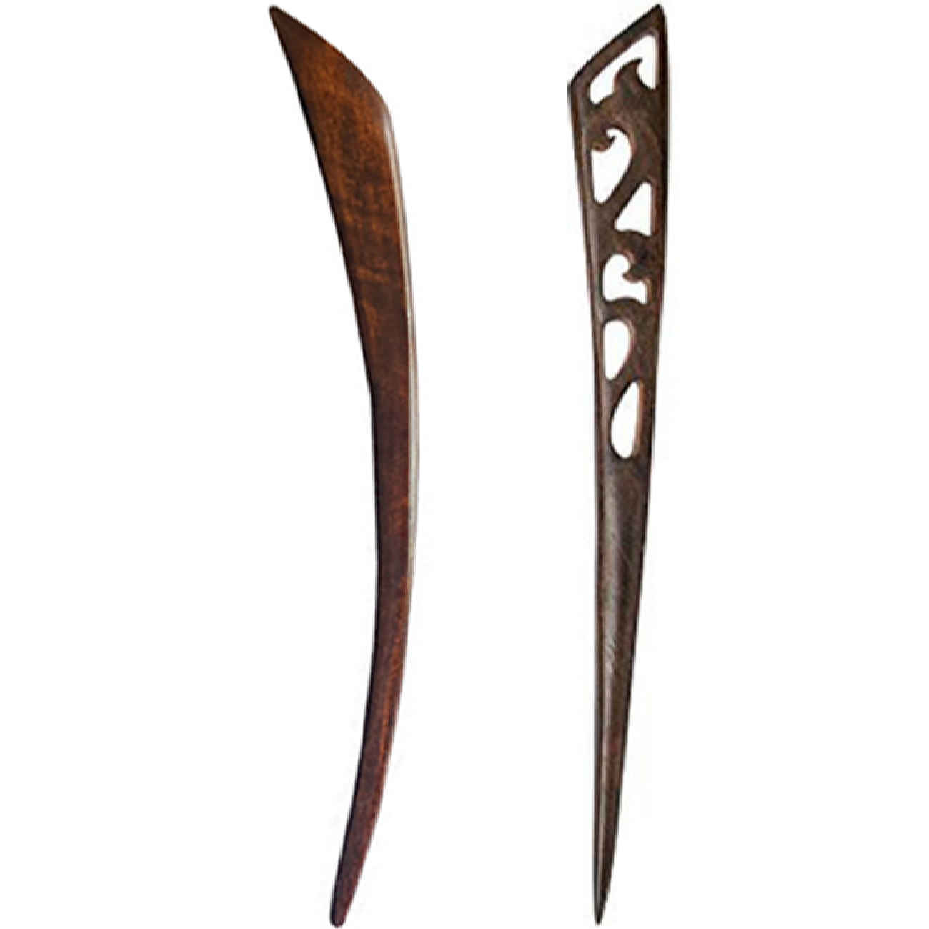 Bâtonnet de cheveux en bois fait main - Idéal pour Cheveux Épais ou Longs, Classique mais Fonctionnel (x2)