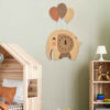 Horloge Murale en Bois Idéale pour Chambre d'Enfant avec Design d'Éléphant