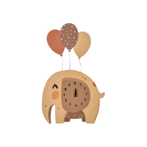 Horloge Murale en Bois Idéale pour Chambre d’Enfant avec Design d’Éléphant