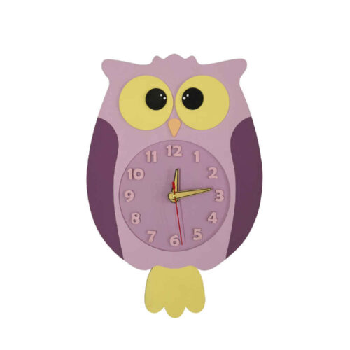 Horloge Murale en Bois Idéale pour Chambre d’Enfant avec Design de Hibou