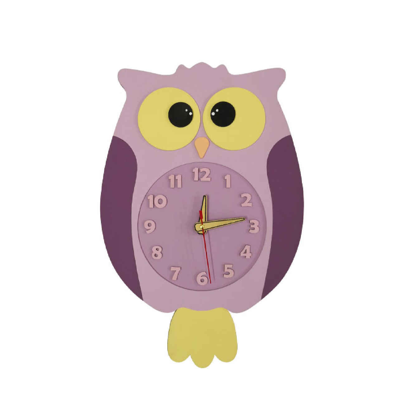 Horloge Murale en Bois Idéale pour Chambre d'Enfant avec Design de Hibou