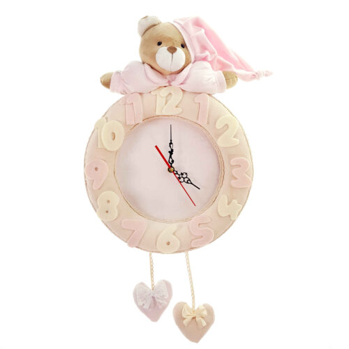 Horloge Murale en Bois Parfaite pour Chambre d’Enfant avec Design de Bear