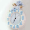 Horloge Murale en Bois Parfaite pour Chambre d'Enfant avec Design de Bear en Bleu